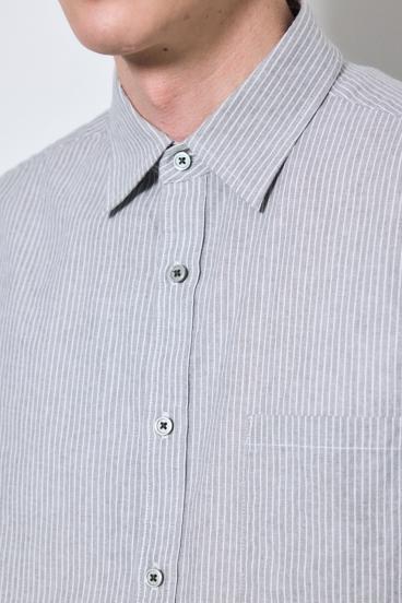 【SS先行アイテム】フレンチリネンCOOLMAXストライプシャツ 詳細画像