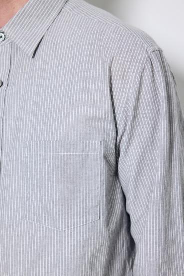 【SS先行アイテム】フレンチリネンCOOLMAXストライプシャツ 詳細画像