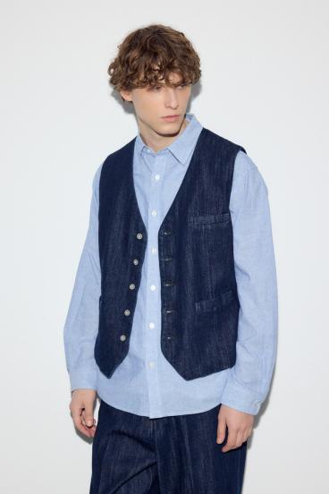 【SS先行アイテム】フレンチリネンCOOLMAXストライプシャツ 詳細画像