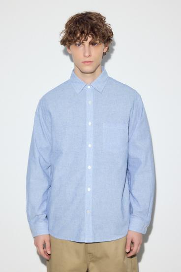 【SS先行アイテム】フレンチリネンCOOLMAXストライプシャツ 詳細画像