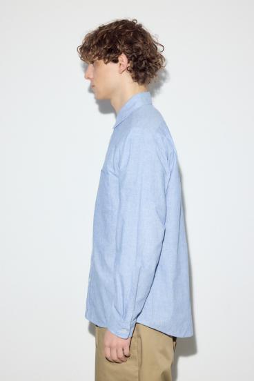 【SS先行アイテム】フレンチリネンCOOLMAXストライプシャツ 詳細画像