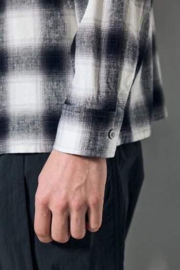 フレンチリネンオンブレーチェックシャツ 詳細画像