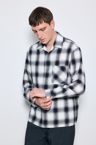 フレンチリネンオンブレーチェックシャツ 詳細画像