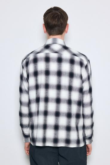 フレンチリネンオンブレーチェックシャツ 詳細画像