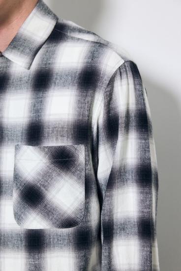 フレンチリネンオンブレーチェックシャツ 詳細画像