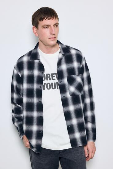 フレンチリネンオンブレーチェックシャツ 詳細画像