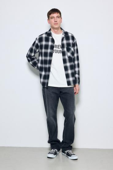 フレンチリネンオンブレーチェックシャツ 詳細画像