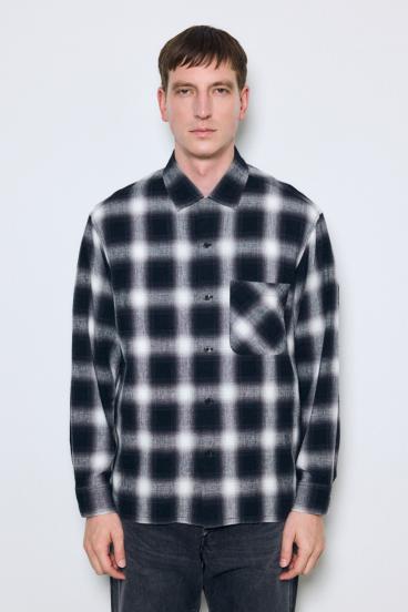 フレンチリネンオンブレーチェックシャツ 詳細画像