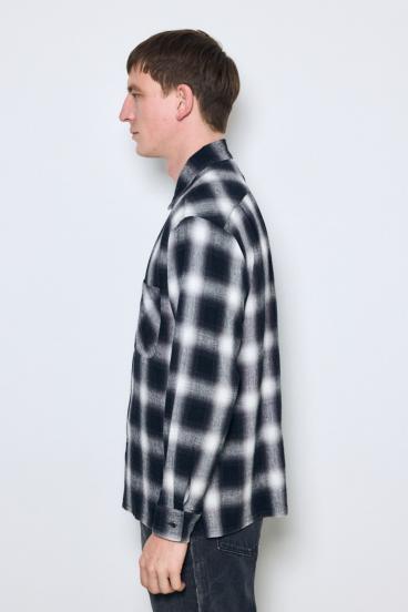 フレンチリネンオンブレーチェックシャツ 詳細画像