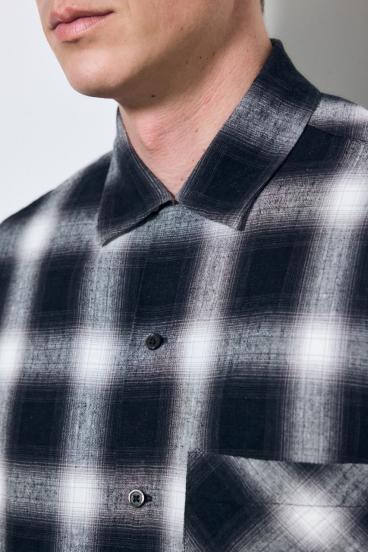 フレンチリネンオンブレーチェックシャツ 詳細画像