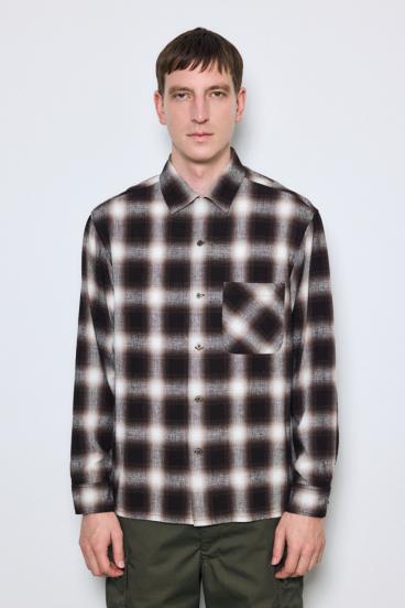 フレンチリネンオンブレーチェックシャツ 詳細画像