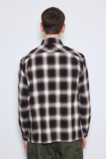 フレンチリネンオンブレーチェックシャツ 詳細画像