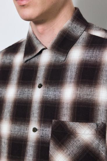 フレンチリネンオンブレーチェックシャツ 詳細画像