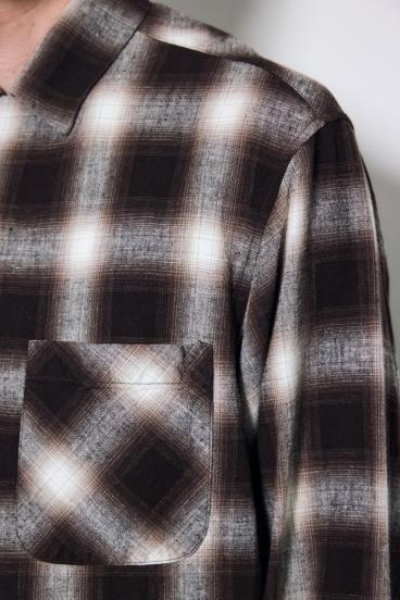 フレンチリネンオンブレーチェックシャツ 詳細画像