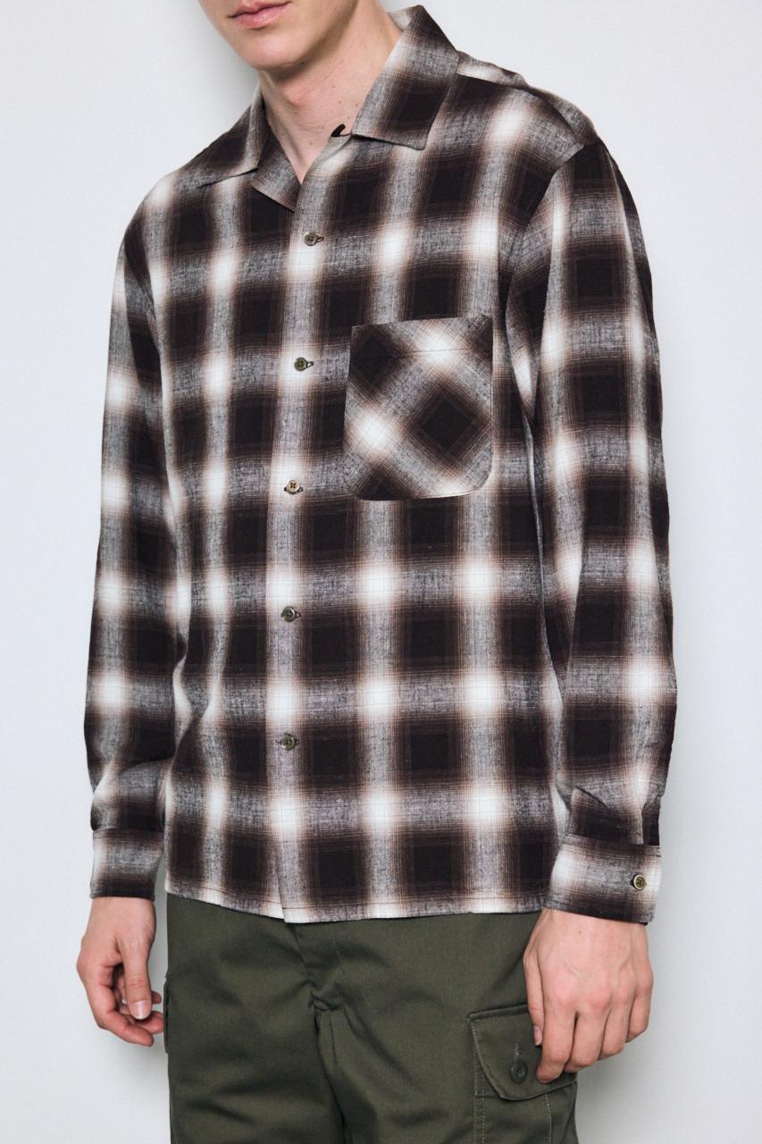 フレンチリネンオンブレーチェックシャツ｜MEN｜251JSB30-1511｜AZUL