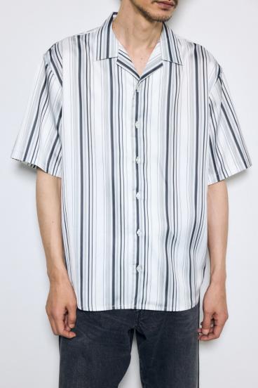 マルチストライプ半袖シャツ 詳細画像
