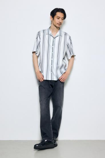 マルチストライプ半袖シャツ 詳細画像