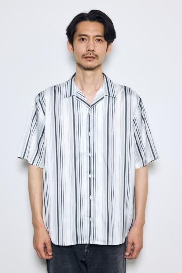 マルチストライプ半袖シャツ 詳細画像