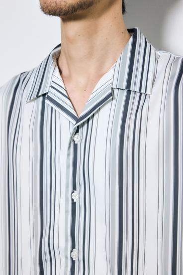 マルチストライプ半袖シャツ 詳細画像