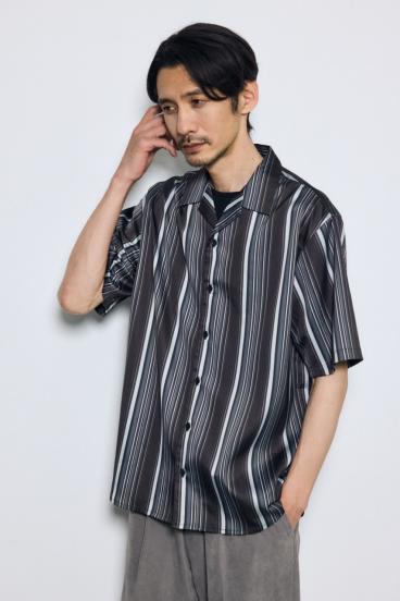 マルチストライプ半袖シャツ 詳細画像