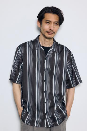 マルチストライプ半袖シャツ 詳細画像