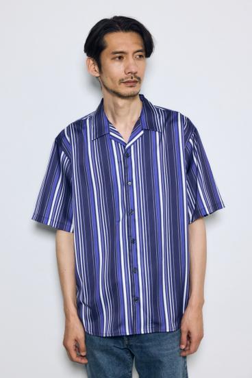 マルチストライプ半袖シャツ 詳細画像