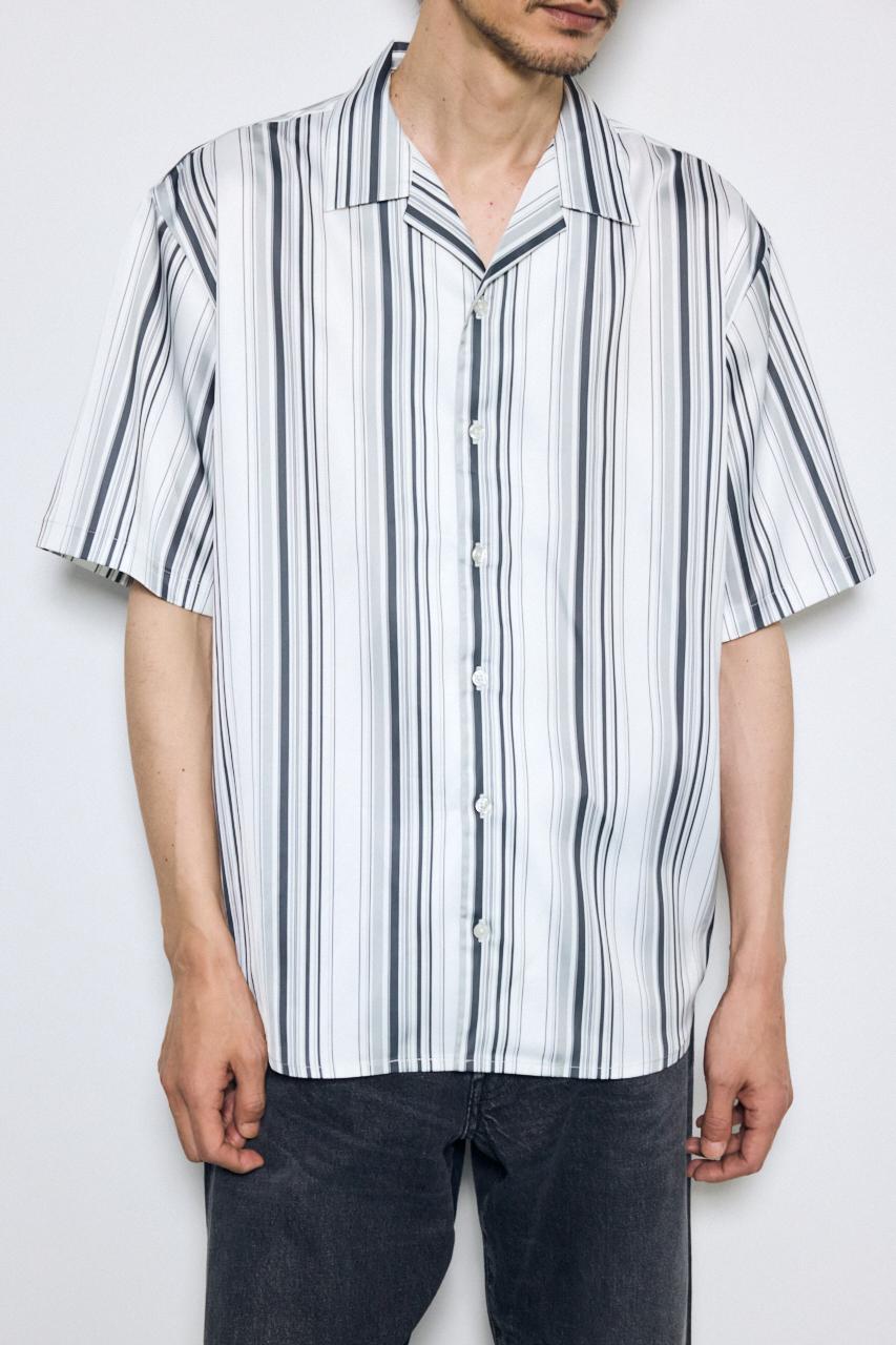マルチストライプ半袖シャツ