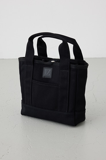 パッチ付きミニトートスクエアバッグ