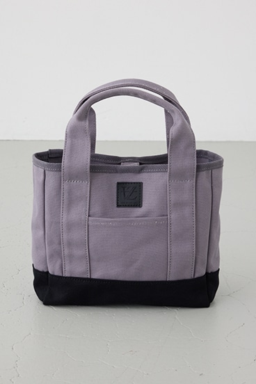 パッチ付きミニトートスクエアバッグ