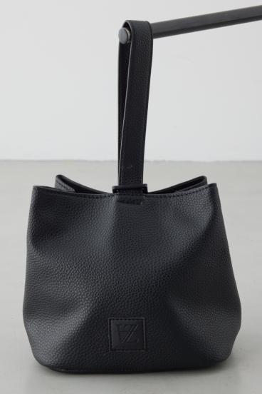 パッチ合皮巾着バッグ 詳細画像