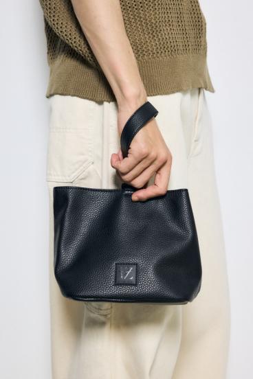 パッチ合皮巾着バッグ 詳細画像