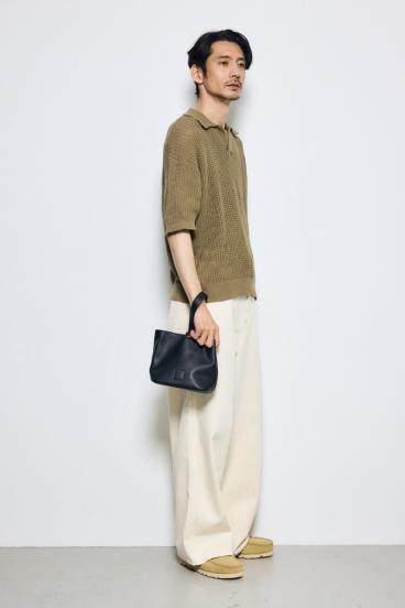 パッチ合皮巾着バッグ 詳細画像