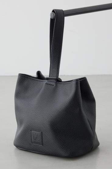 パッチ合皮巾着バッグ 詳細画像