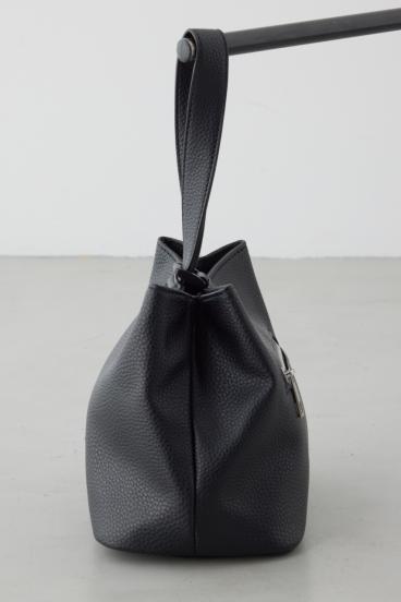 パッチ合皮巾着バッグ 詳細画像