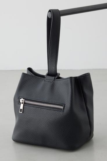 パッチ合皮巾着バッグ 詳細画像