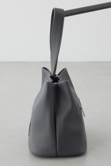 パッチ合皮巾着バッグ 詳細画像