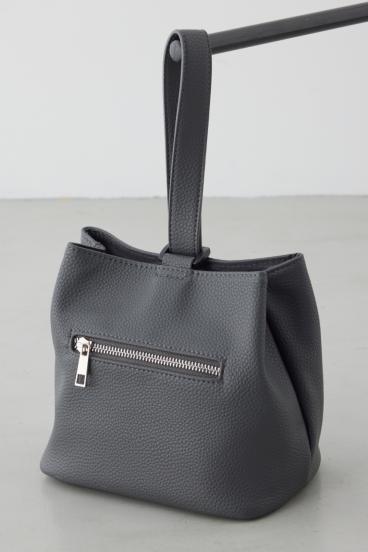 パッチ合皮巾着バッグ 詳細画像