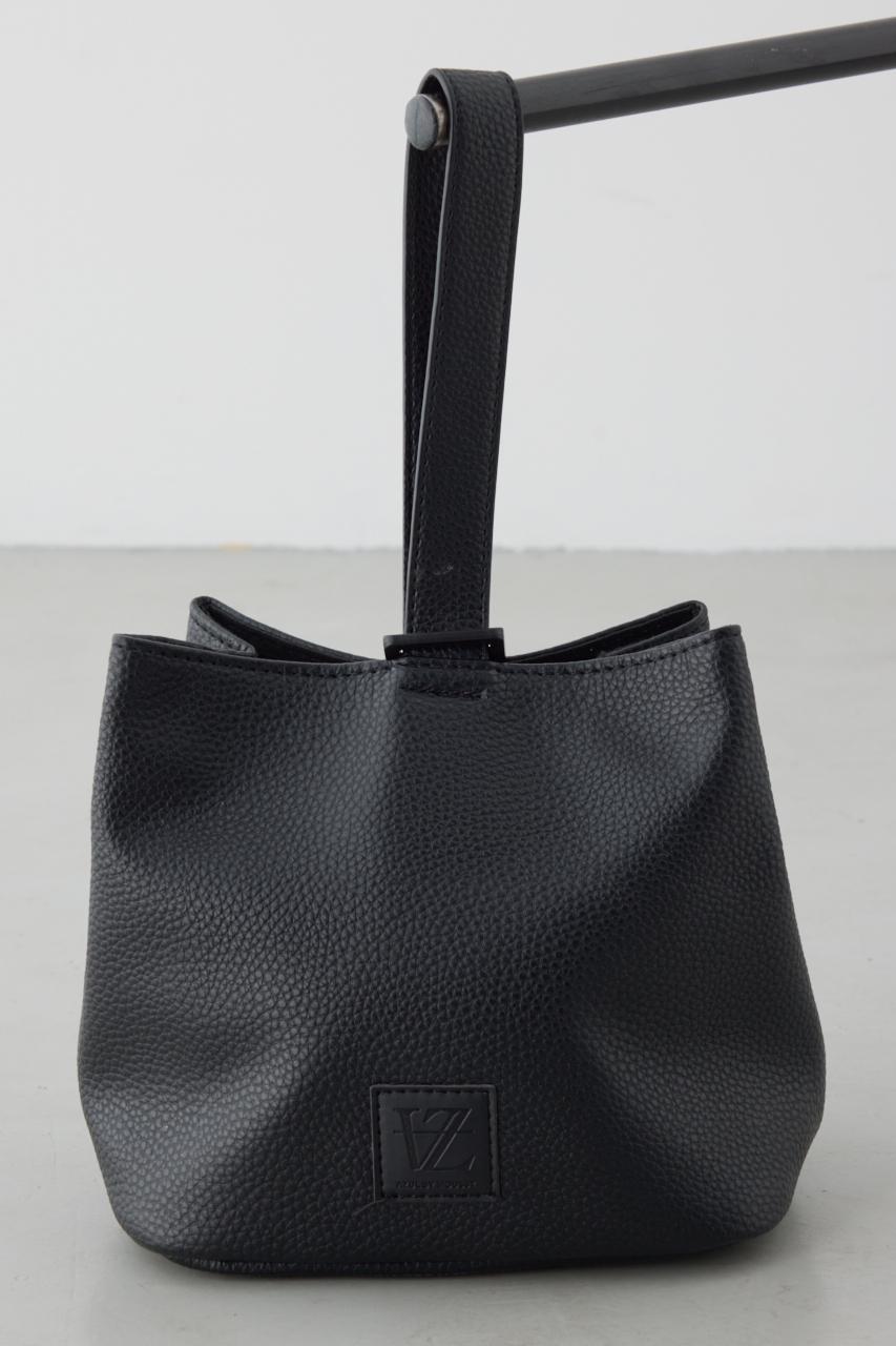 パッチ合皮巾着バッグ