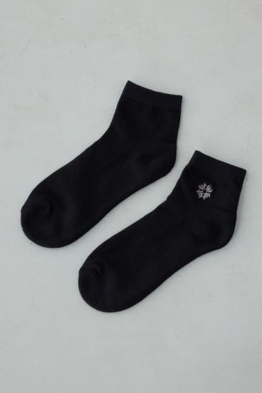 ワンポイント刺繍アンクルソックス