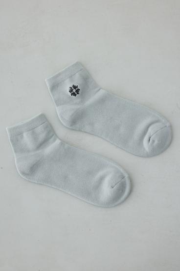 ワンポイント刺繍アンクルソックス