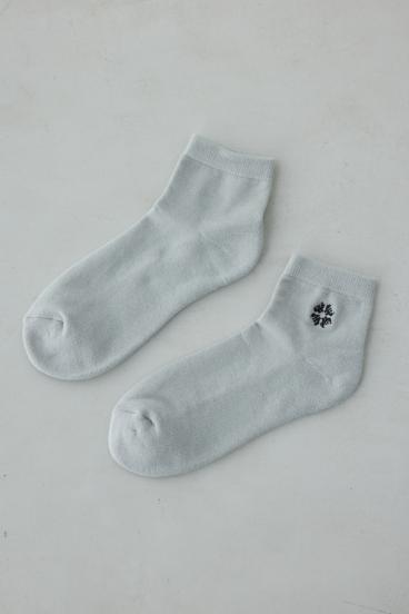 ワンポイント刺繍アンクルソックス