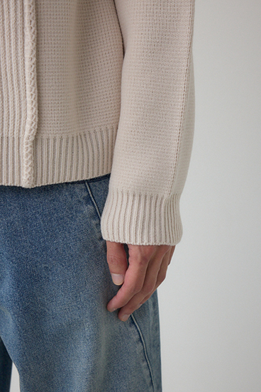 編地ミックスニットトップス 詳細画像