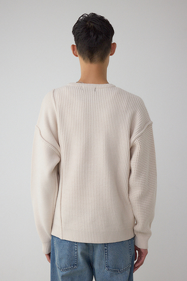 編地ミックスニットトップス 詳細画像