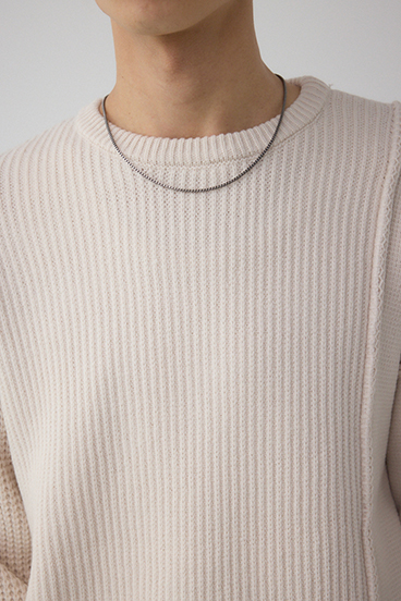 編地ミックスニットトップス 詳細画像