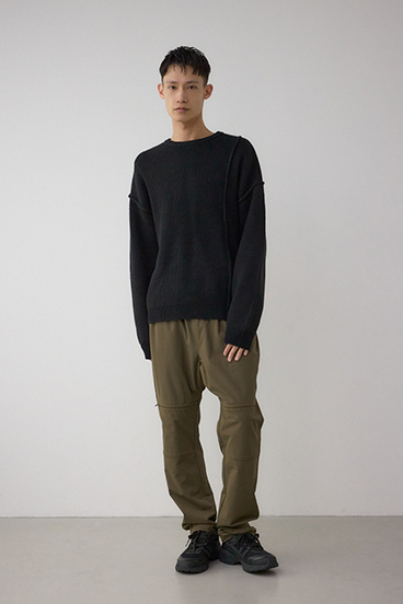 編地ミックスニットトップス 詳細画像