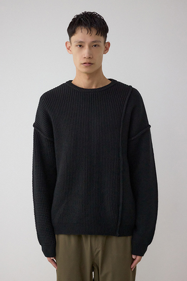 編地ミックスニットトップス 詳細画像