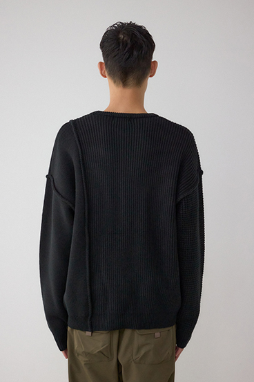 編地ミックスニットトップス 詳細画像