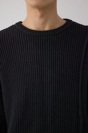 編地ミックスニットトップス 詳細画像