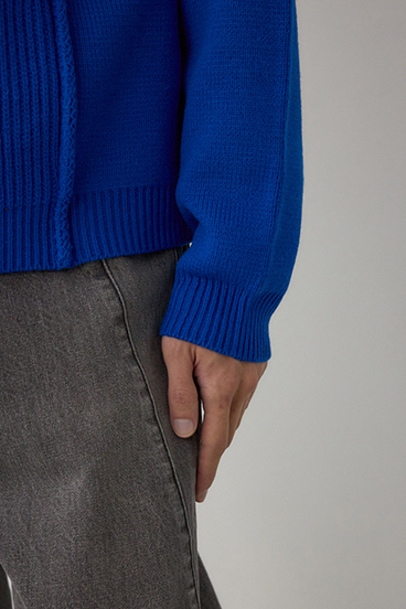 編地ミックスニットトップス 詳細画像