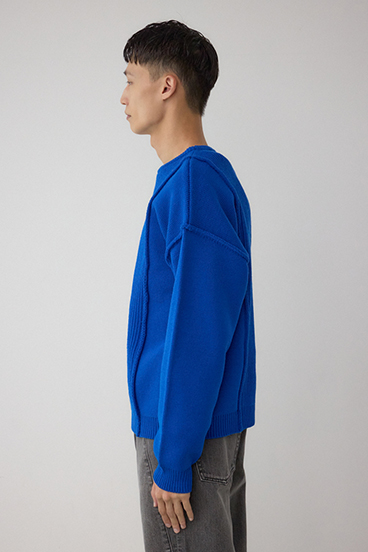 編地ミックスニットトップス 詳細画像